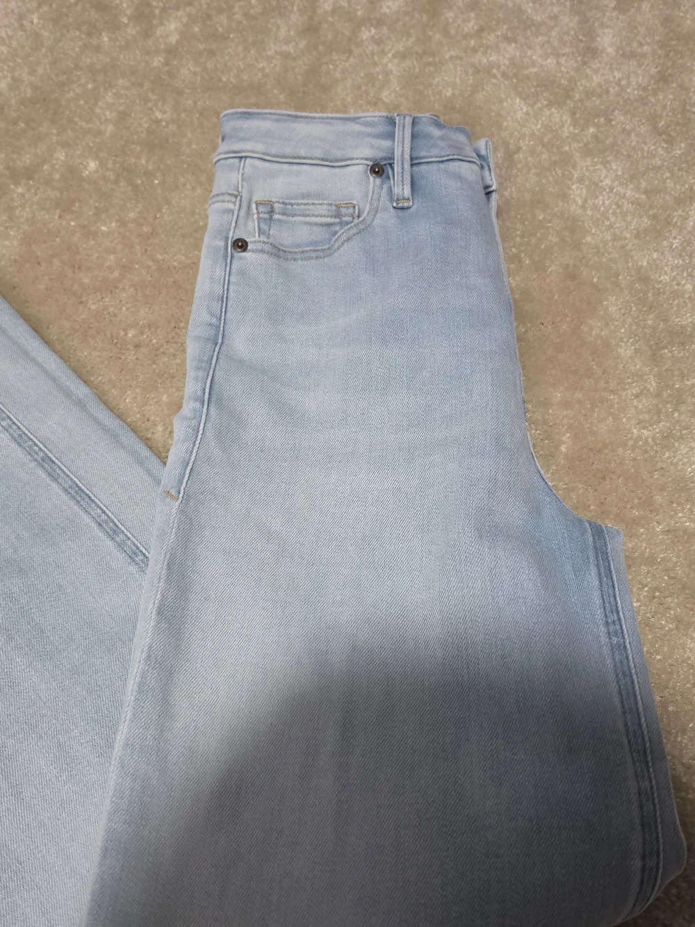Good American Good True Straight Jeans Womens 4 High Rise Light Wash Stretch
